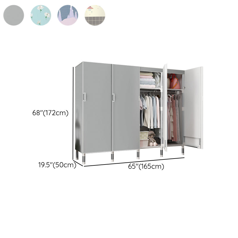 Hinged Wardrobe Armoire Modern with Legs Steel Wardrobe Closet for Home