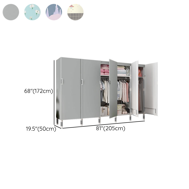 Hinged Wardrobe Armoire Modern with Legs Steel Wardrobe Closet for Home