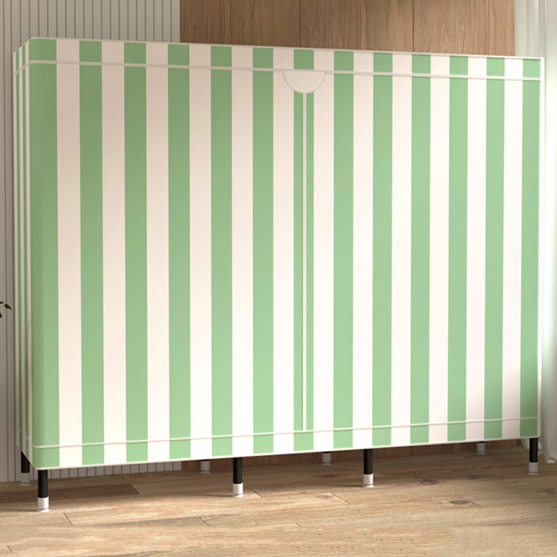 Contemporary Wardrobe Cabinet with Shelves Steel Wardrobe Armoire for Home