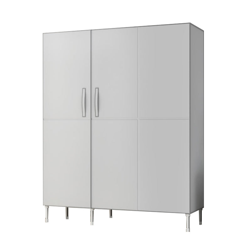Hinged Wardrobe Cabinet with Garment Rod Steel Wardrobe Armoire