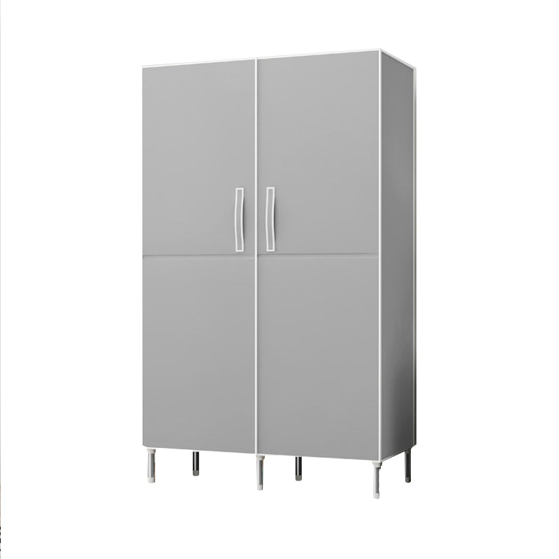 Hinged Wardrobe Cabinet with Garment Rod Steel Wardrobe Armoire