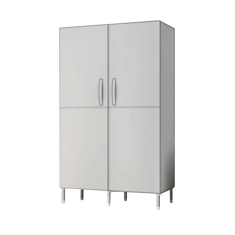 Hinged Wardrobe Cabinet with Garment Rod Steel Wardrobe Armoire