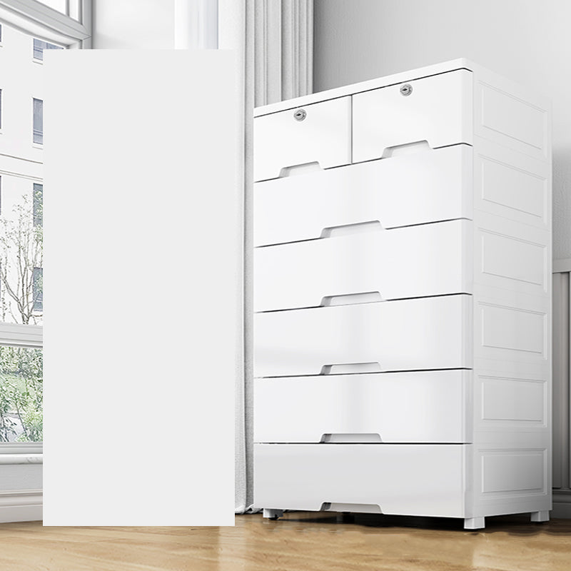 White Plastic Storage Cabinet with Legs Contemporary Wardrobe Armoire