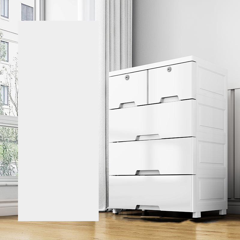 White Plastic Storage Cabinet with Legs Contemporary Wardrobe Armoire