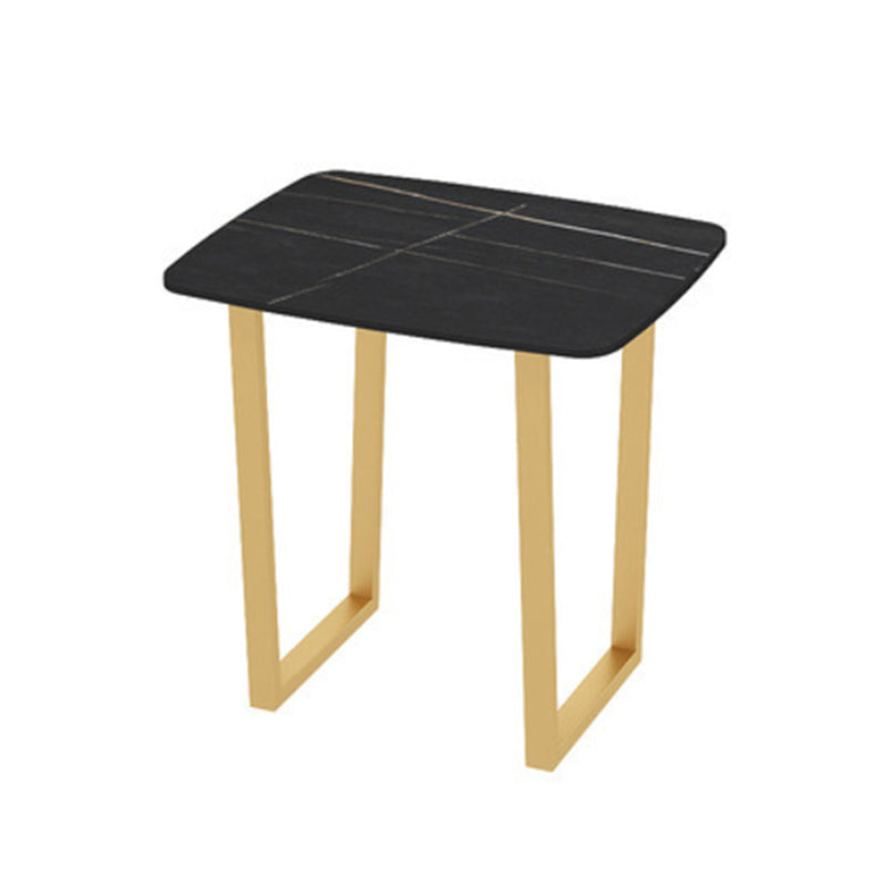 Rectangle Double Pedestal Dining Table Glam Stone Table for Milk Tea Shop
