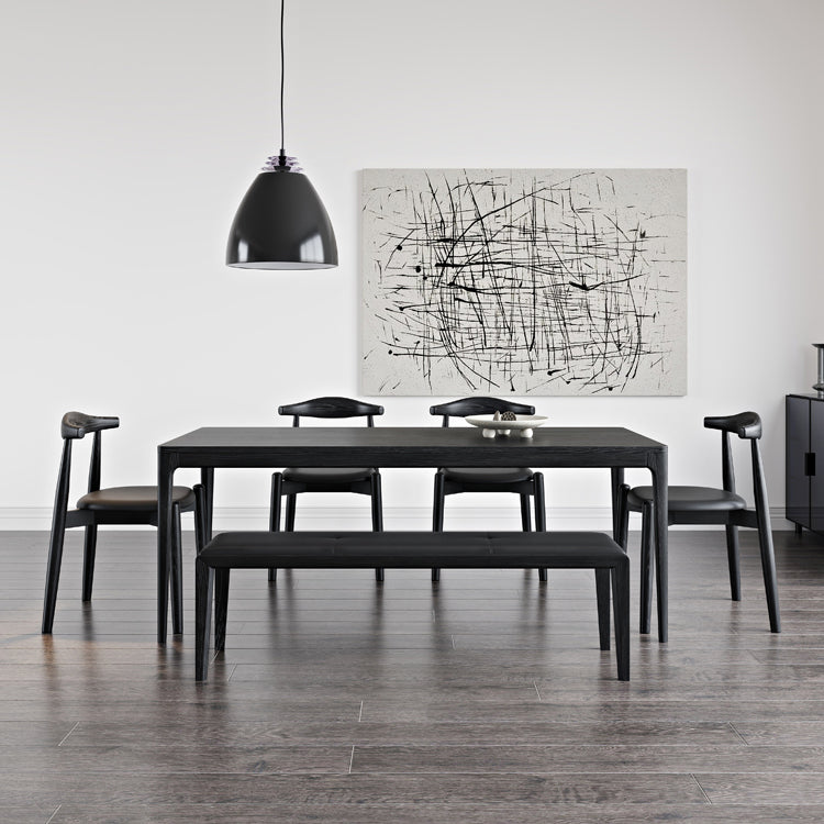 Modern Dining Set 1/4/5/6/7 Pcs Ash Solid Wood Dining Table and Chairs