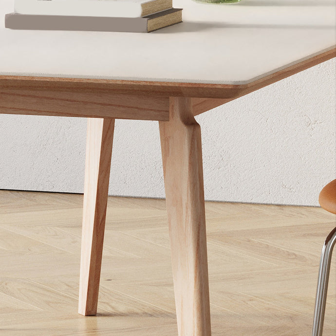 Modern 1/2/5/7 Pieces Dining Set Stone Rectangle Dining Table Set in White