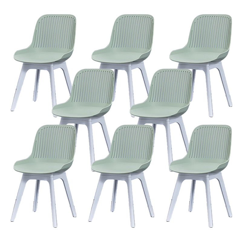 Nordic Style Armless Side Chairs Plastic Chairs with Plastic Legs for Home Use