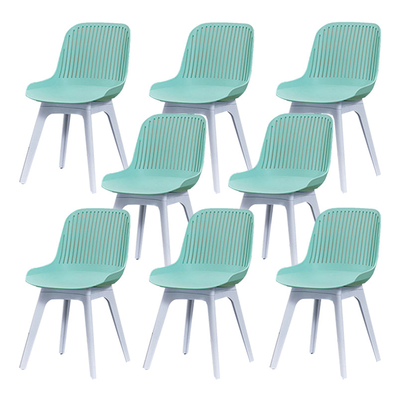 Nordic Style Armless Side Chairs Plastic Chairs with Plastic Legs for Home Use