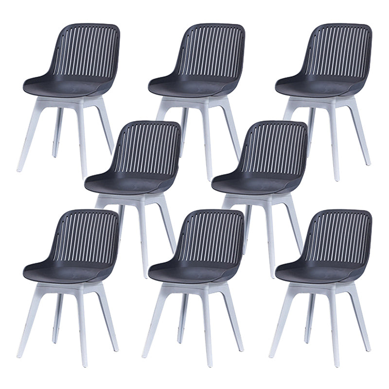 Nordic Style Armless Side Chairs Plastic Chairs with Plastic Legs for Home Use