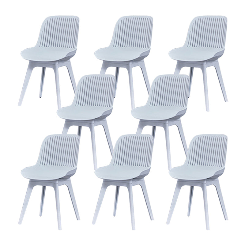 Nordic Style Armless Side Chairs Plastic Chairs with Plastic Legs for Home Use