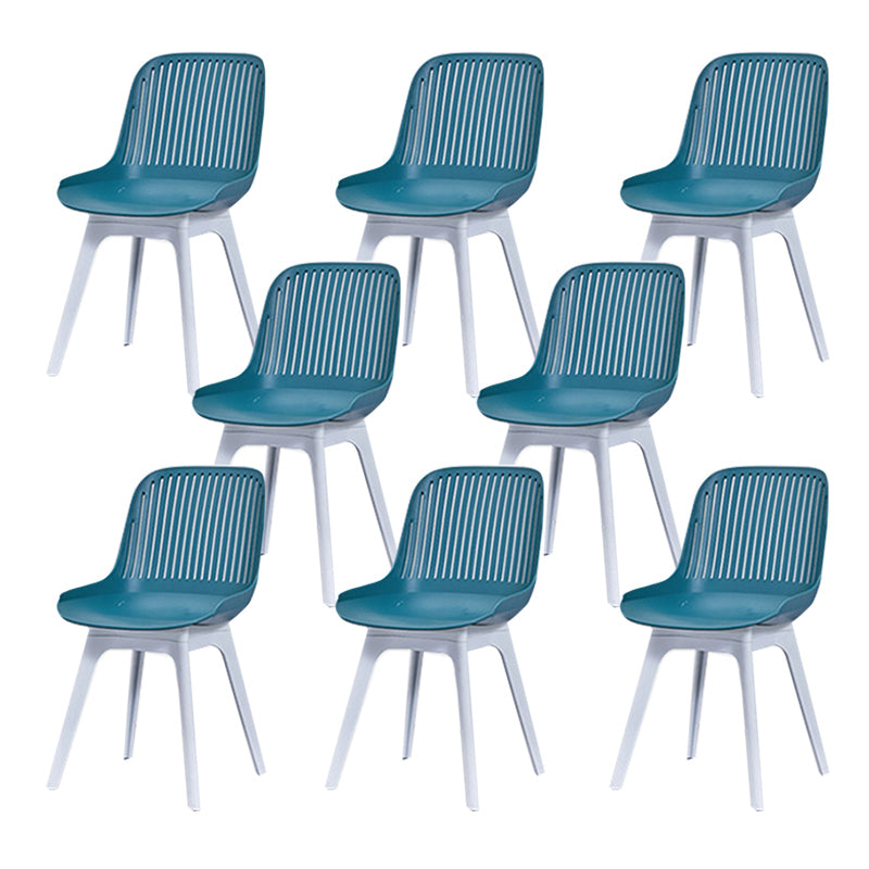 Nordic Style Armless Side Chairs Plastic Chairs with Plastic Legs for Home Use