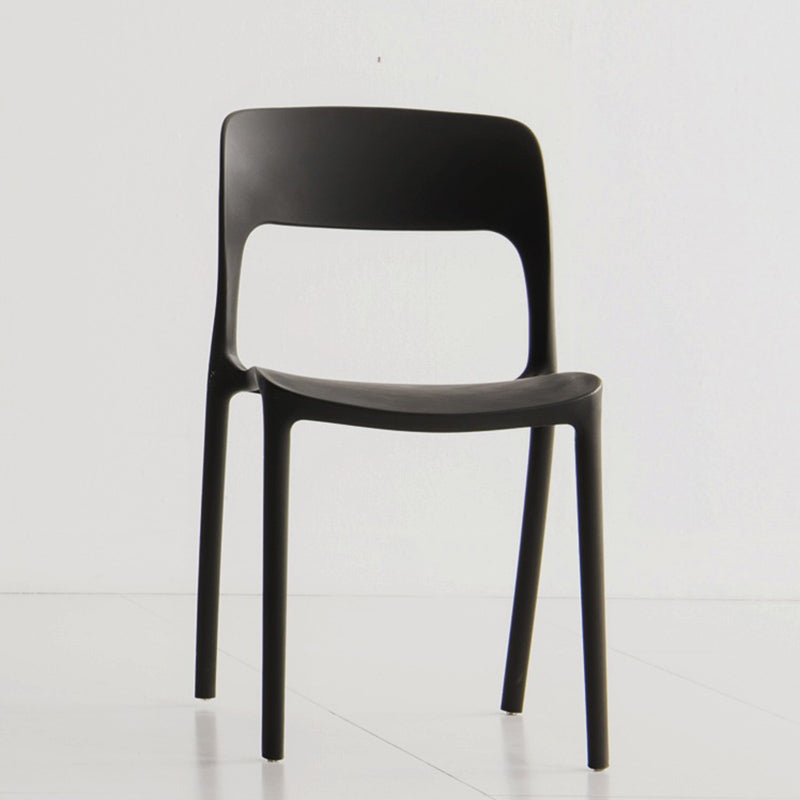 Nordic Style Armless Side Chairs Open Back Chairs with Plastic Legs for Home Use