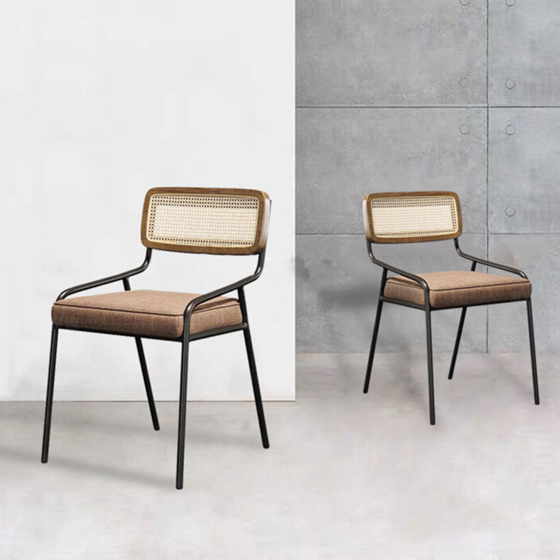 Upholstered Dining Chairs Open Back Dining Chairs with Metal Legs