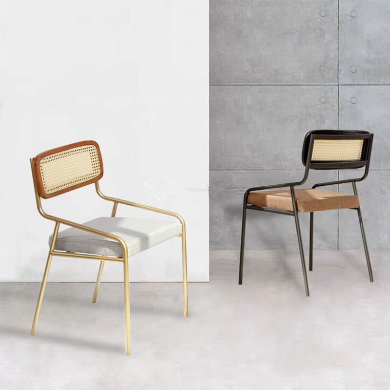 Upholstered Dining Chairs Open Back Dining Chairs with Metal Legs