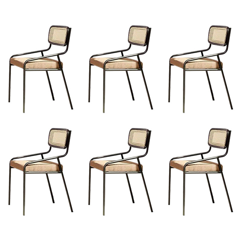 Upholstered Dining Chairs Open Back Dining Chairs with Metal Legs