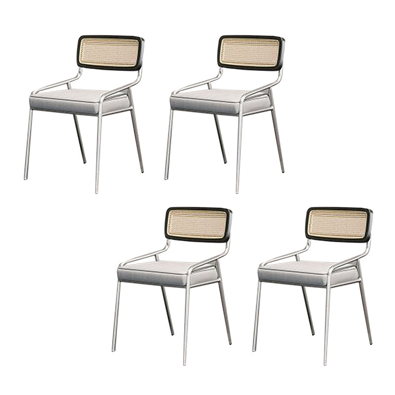 Upholstered Dining Chairs Open Back Dining Chairs with Metal Legs