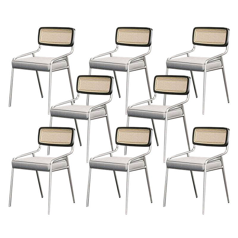 Upholstered Dining Chairs Open Back Dining Chairs with Metal Legs