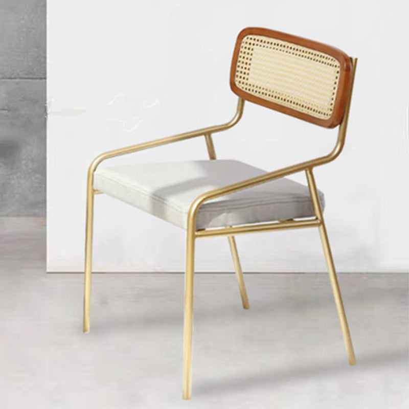 Upholstered Dining Chairs Open Back Dining Chairs with Metal Legs