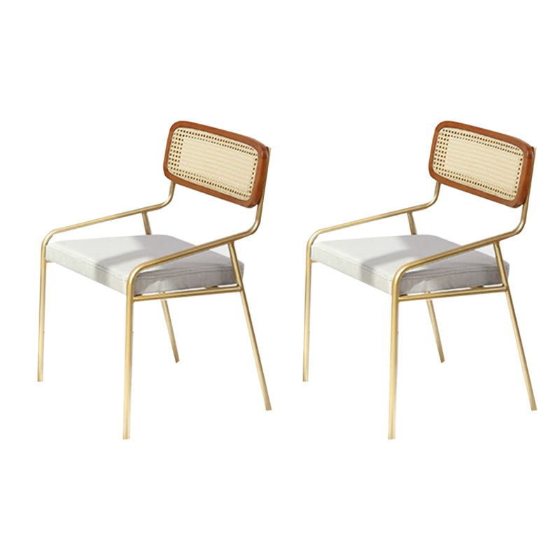 Upholstered Dining Chairs Open Back Dining Chairs with Metal Legs