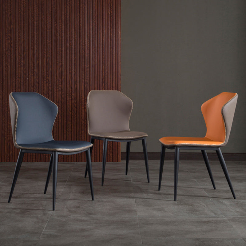 Modern Style Armless Side Chairs Windsor Back Side Chair with Metal Legs