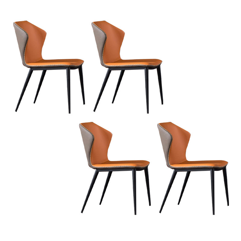 Modern Style Armless Side Chairs Windsor Back Side Chair with Metal Legs