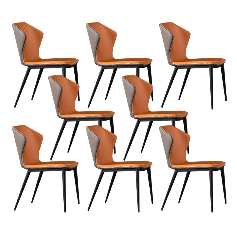 Modern Style Armless Side Chairs Windsor Back Side Chair with Metal Legs