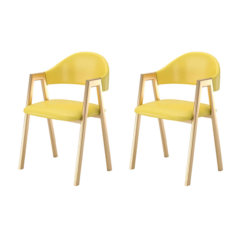 Upholstered Dining Chair Open Back Dining Chair with Gold Metal Legs