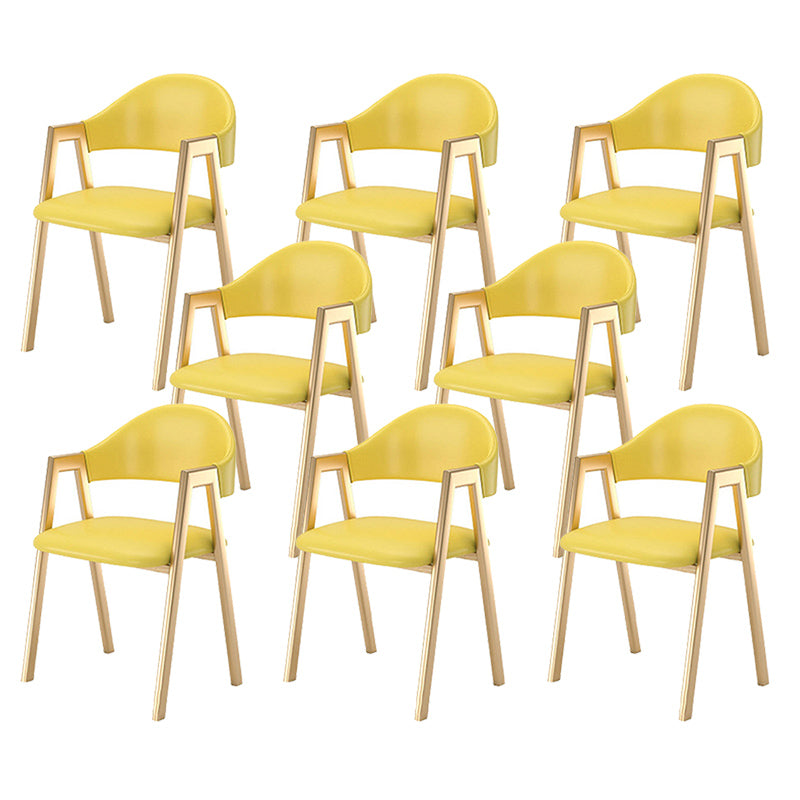 Upholstered Dining Chair Open Back Dining Chair with Gold Metal Legs