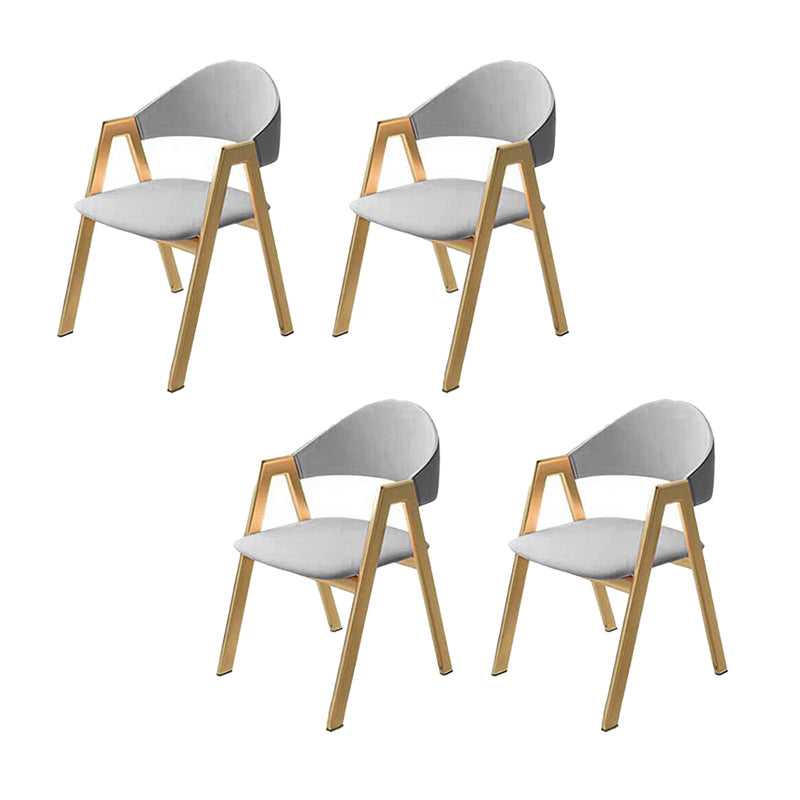 Upholstered Dining Chair Open Back Dining Chair with Gold Metal Legs