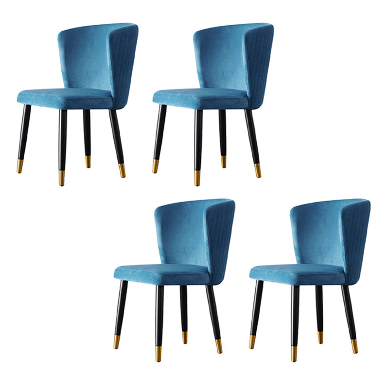 Glam Style Armless Side Chairs Wooden Chair with Wood Legs for Kitchen