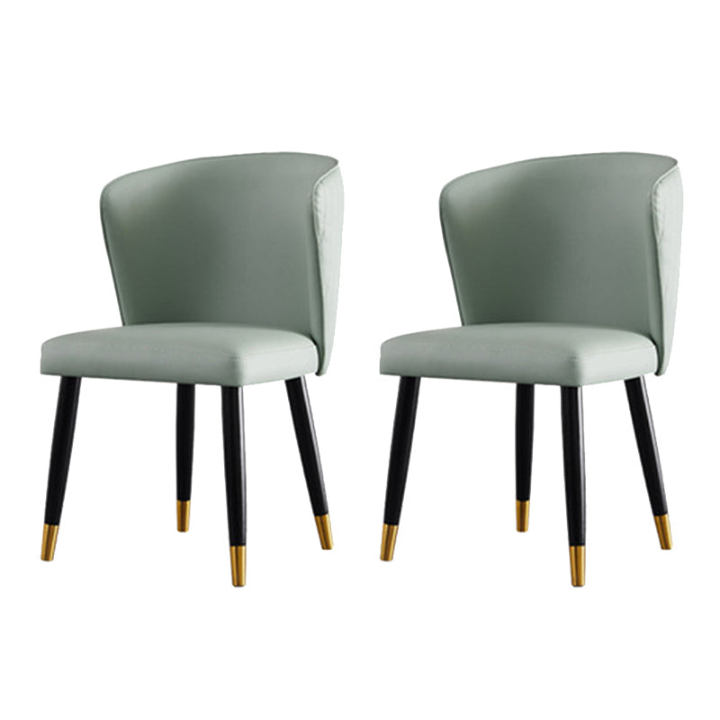 Glam Style Armless Side Chairs Wooden Chair with Wood Legs for Kitchen