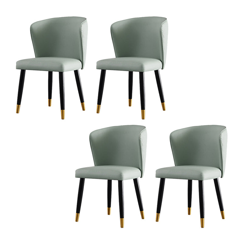 Glam Style Armless Side Chairs Wooden Chair with Wood Legs for Kitchen