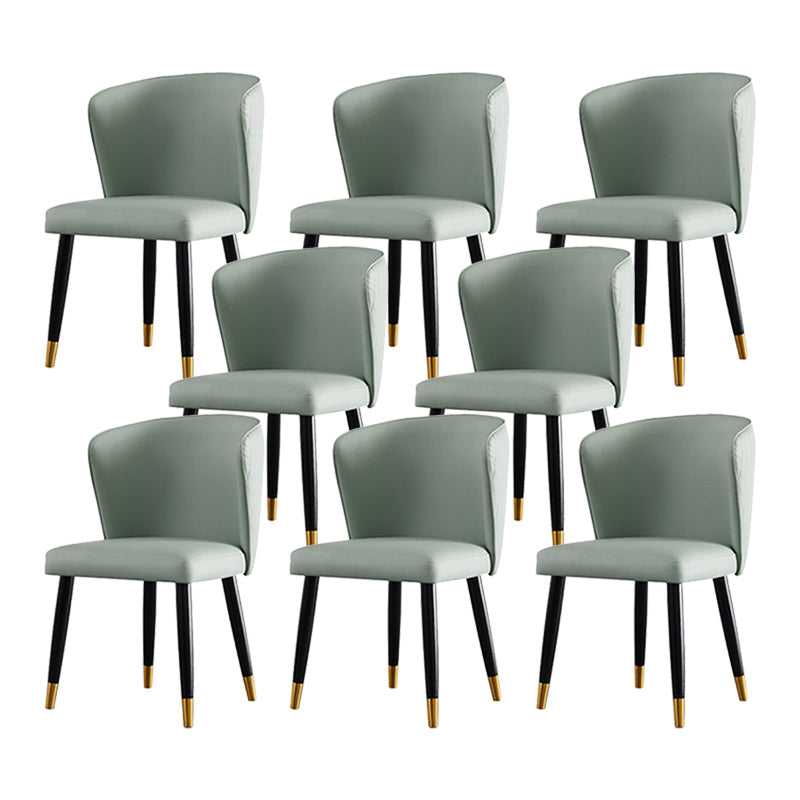 Glam Style Armless Side Chairs Wooden Chair with Wood Legs for Kitchen