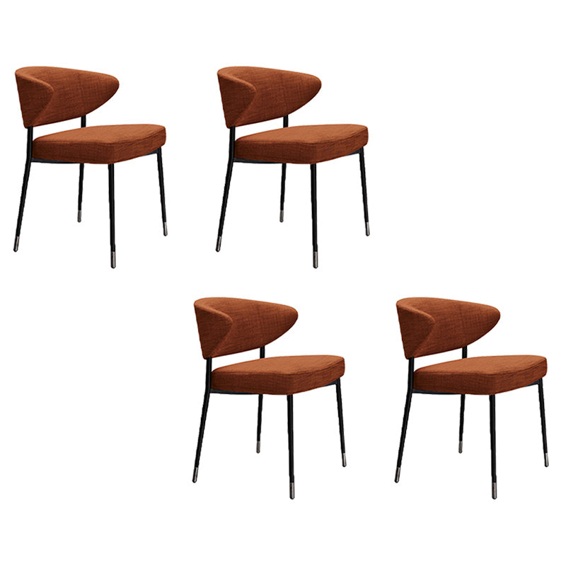 Upholstered Dining Arm Chairs Open Back Dining Chairs with Metal Legs