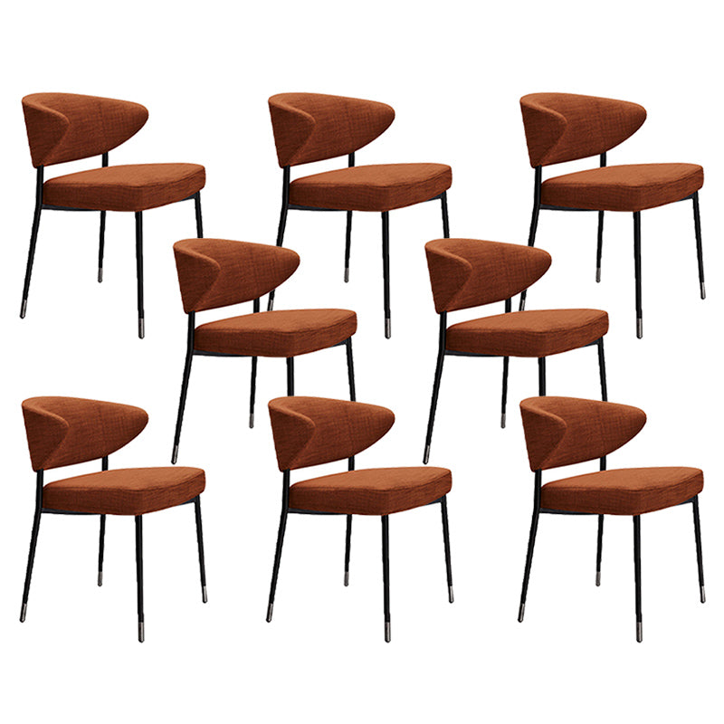 Upholstered Dining Arm Chairs Open Back Dining Chairs with Metal Legs