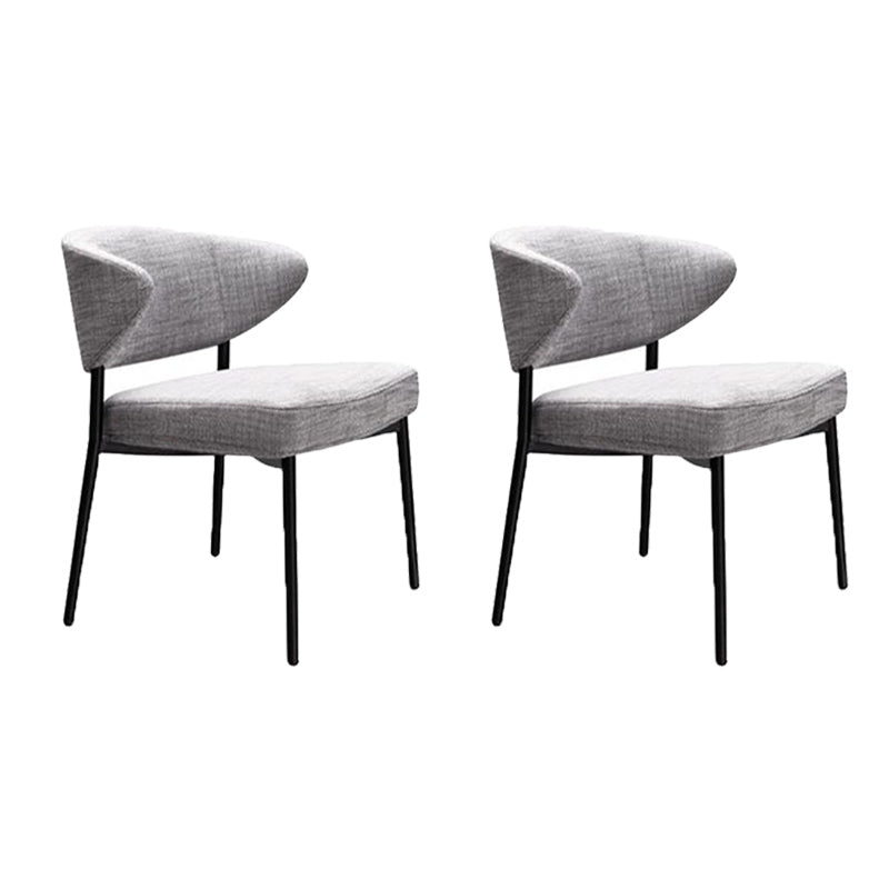 Upholstered Dining Arm Chairs Open Back Dining Chairs with Metal Legs