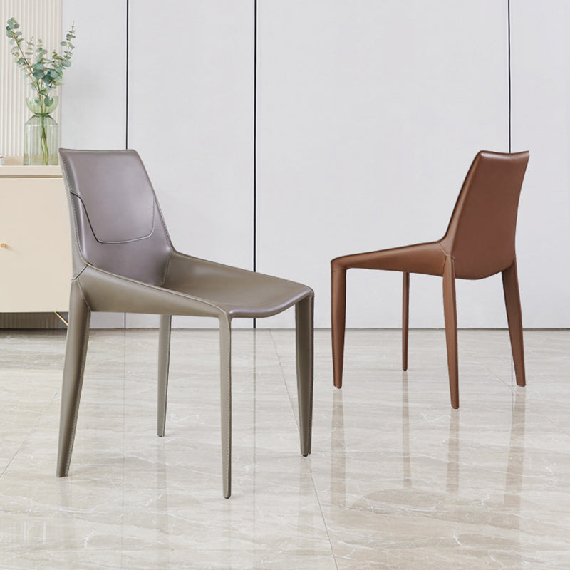 Upholstered Dining Armless Chairs Faux Leather Kitchen Dining Chairs