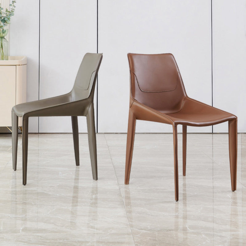 Upholstered Dining Armless Chairs Faux Leather Kitchen Dining Chairs