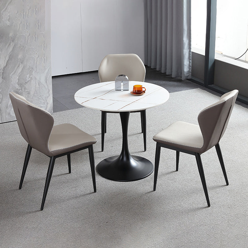 Wingback Side Chairs Faux Leather Kitchen Dining Armless Chairs