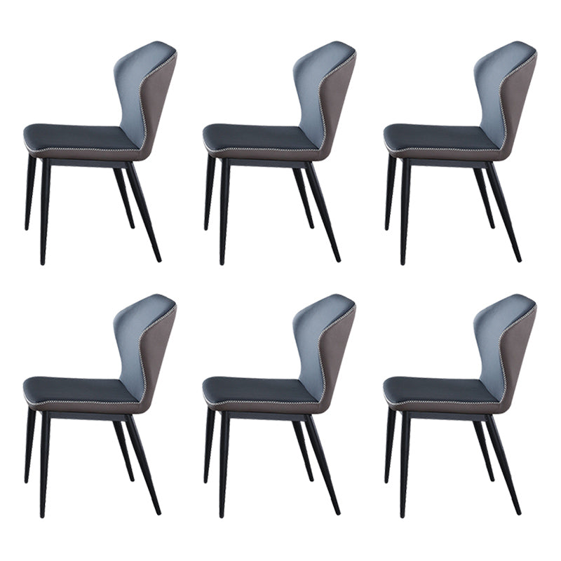 Wingback Side Chairs Faux Leather Kitchen Dining Armless Chairs