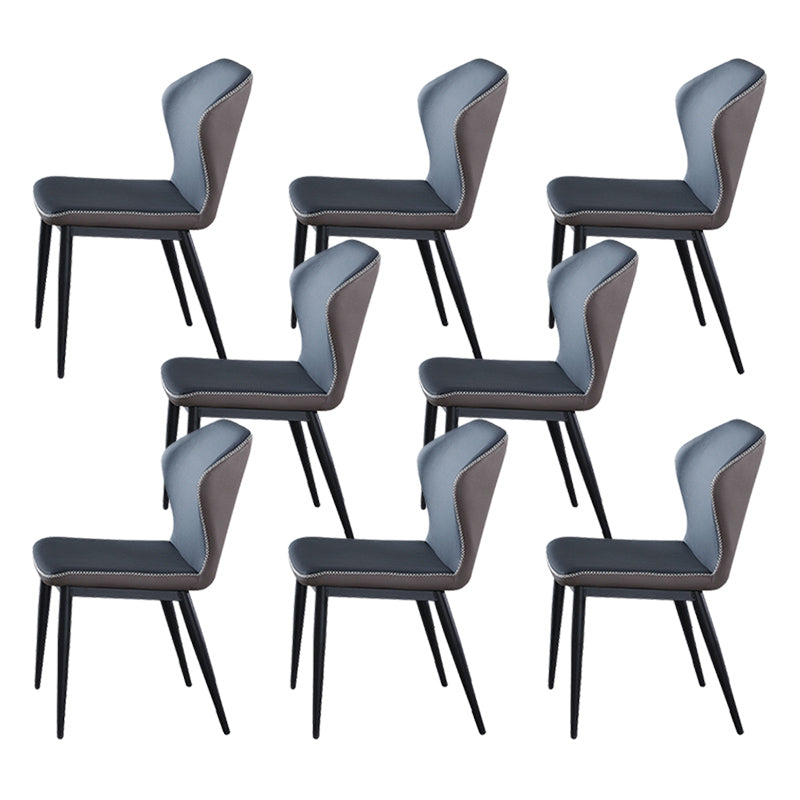 Wingback Side Chairs Faux Leather Kitchen Dining Armless Chairs