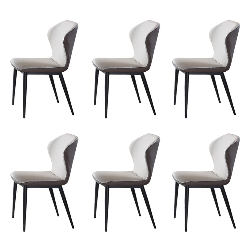 Wingback Side Chairs Faux Leather Kitchen Dining Armless Chairs