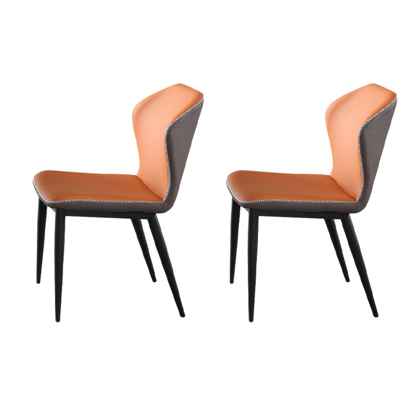 Wingback Side Chairs Faux Leather Kitchen Dining Armless Chairs