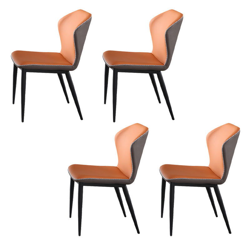 Wingback Side Chairs Faux Leather Kitchen Dining Armless Chairs