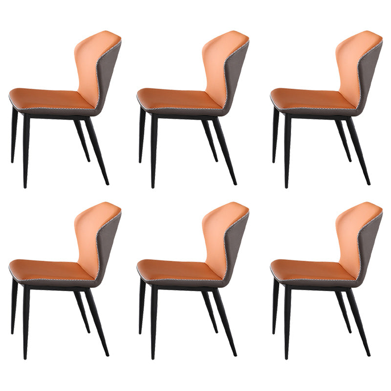 Wingback Side Chairs Faux Leather Kitchen Dining Armless Chairs