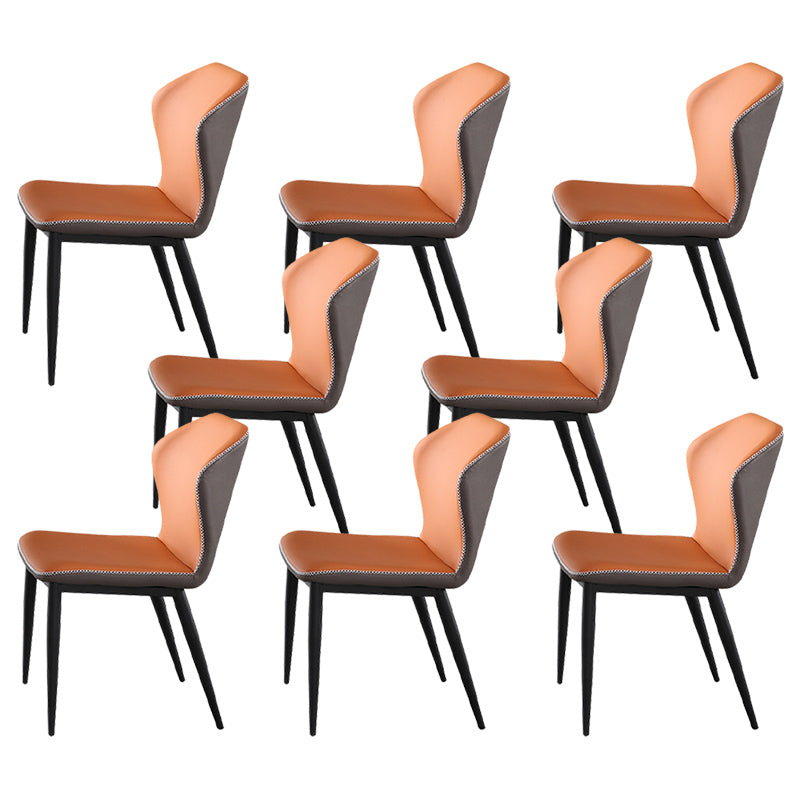 Wingback Side Chairs Faux Leather Kitchen Dining Armless Chairs