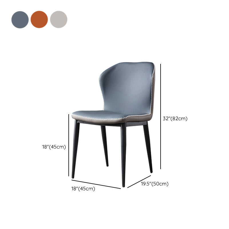 Wingback Side Chairs Faux Leather Kitchen Dining Armless Chairs