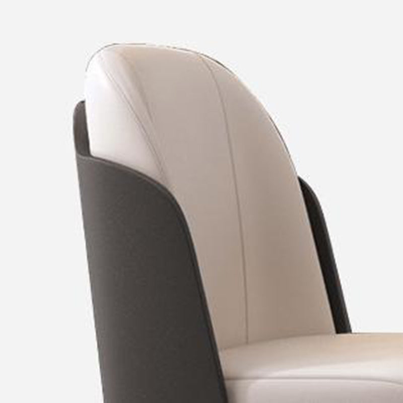 Glam Style Faux Leather Chair Parsons Chair with Wood Legs for Kitchen