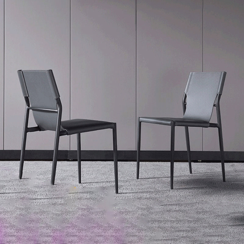 Modern Style Side Chair Leather Dining Chair with 4 Legs for Home Use